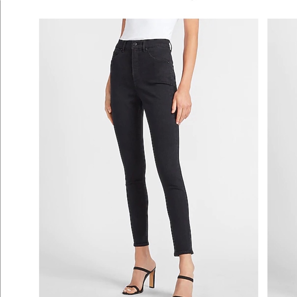 Super High Waisted Black Skinny Jeans